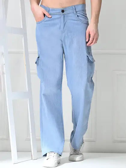 Men Denim Cargos