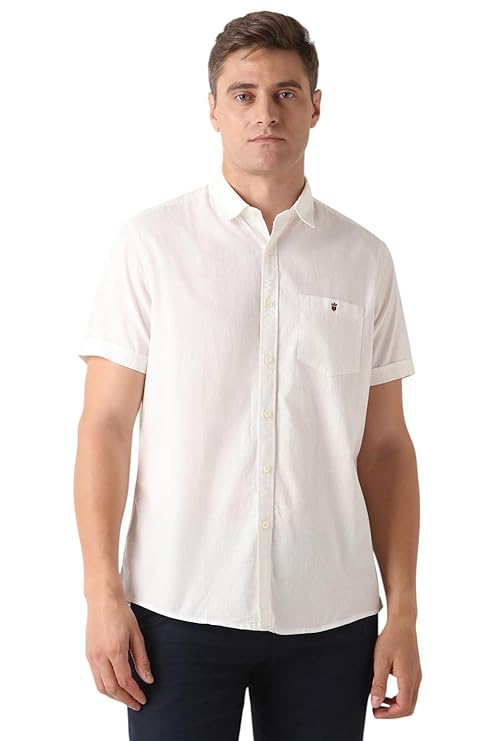 Louis Philippe Men's Cotton Solid Slim Fit Shirt
