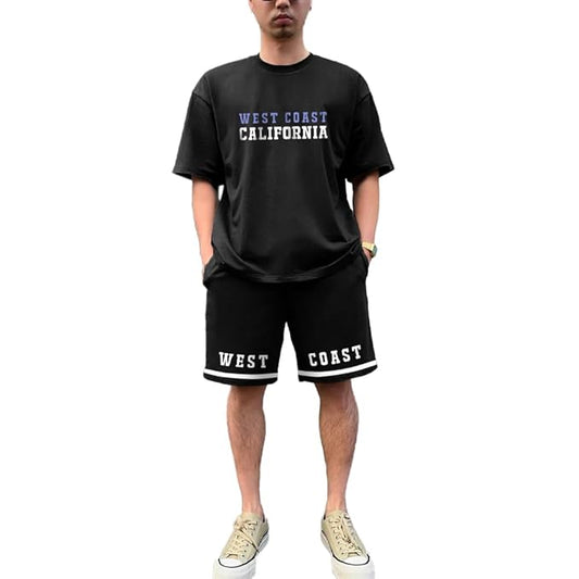 NOBERO Men's Cottonblend Solid Co-Ord Set