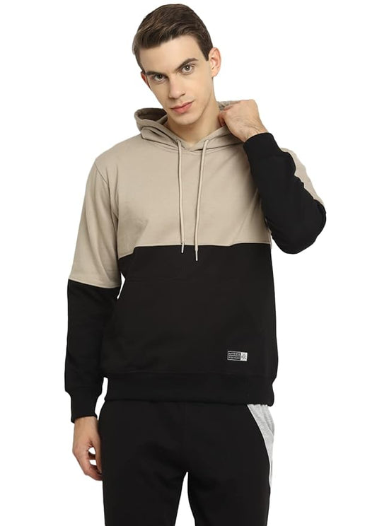 Alan Jones Clothing Men's Colorblocked Cotton Hoodies Sweatshirt