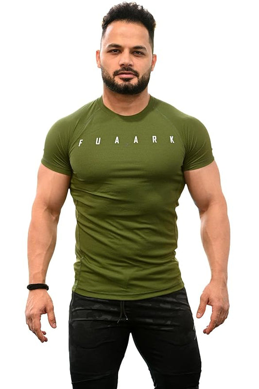 Men's Round Neck Slim fit Gym & Active wear Sports T-Shirt for Workout & Casual Wear