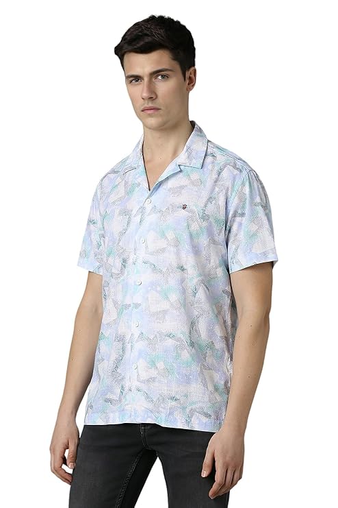 Louis Philippe Men Slim Fit Printed 100% Cotton Casual Shirt