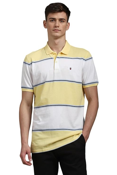 Louis Philippe Men's Striped Slim Fit T-Shirt