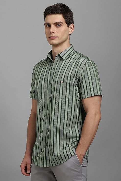 Louis Philippe Men's Striped Slim Fit Shirt