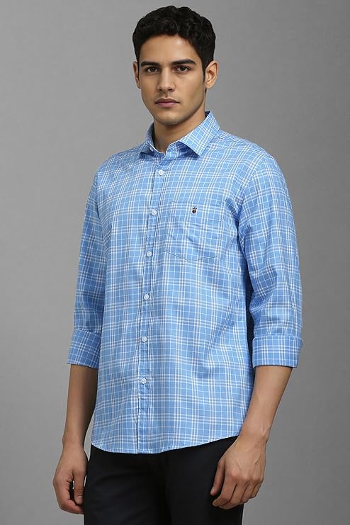 Louis Philippe Men's Checkered Slim Fit Shirt