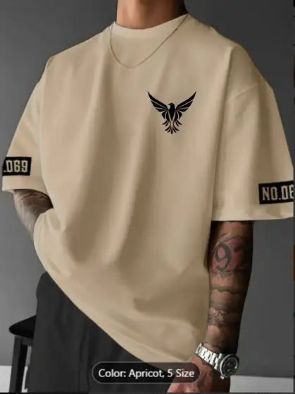 Printed Men Beige T-Shirt