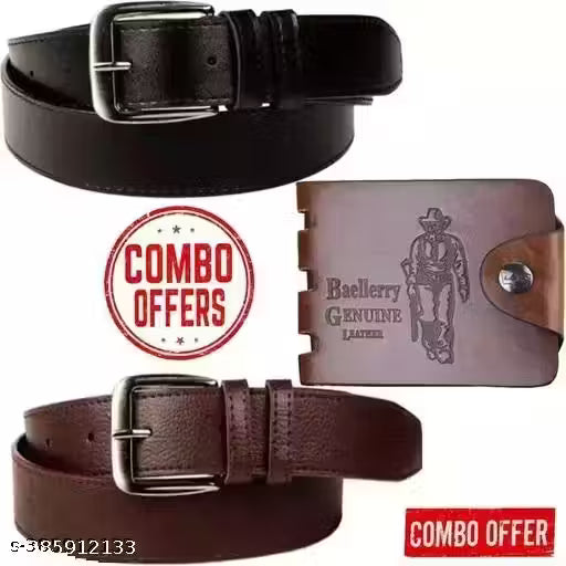 Men's Synthetic Belt & Wallet Combo