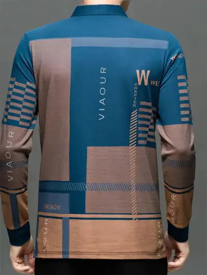 Printed Men Blue T-Shirt