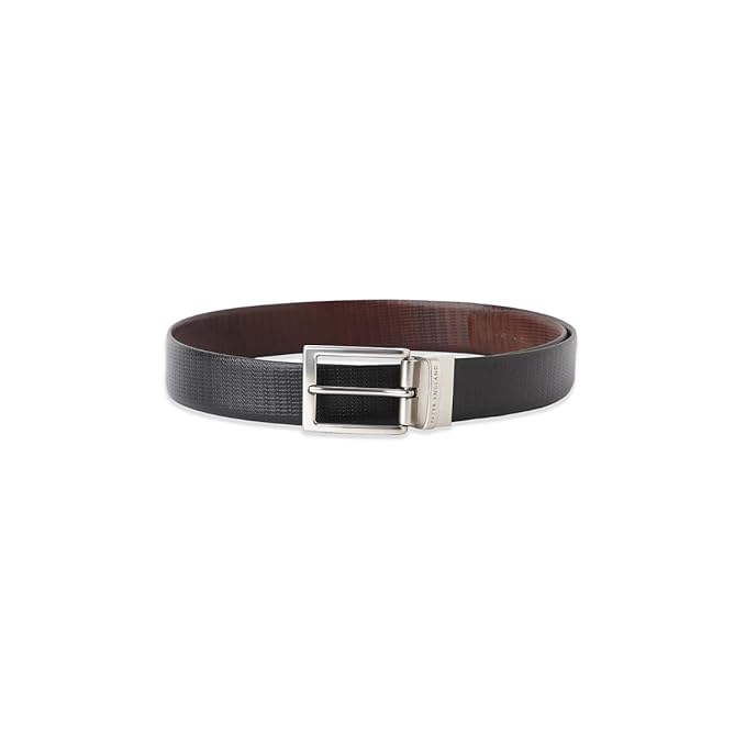 Peter England Men’s Reversible Leather Belt – Dual Black & Brown Sides