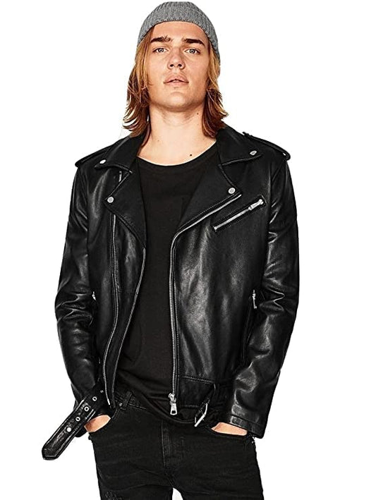 Leather Retail® Full Sleeve Solid Jacket for Men's Biker Style