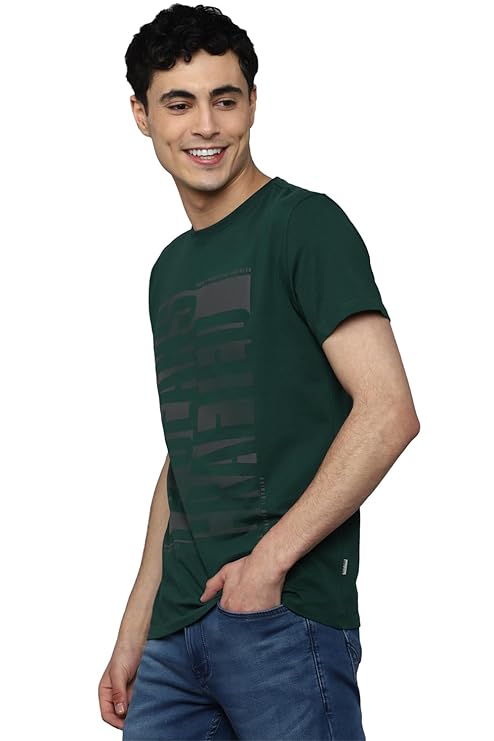Louis Philippe Men's Cotton Graphic Slim Fit T-Shirt