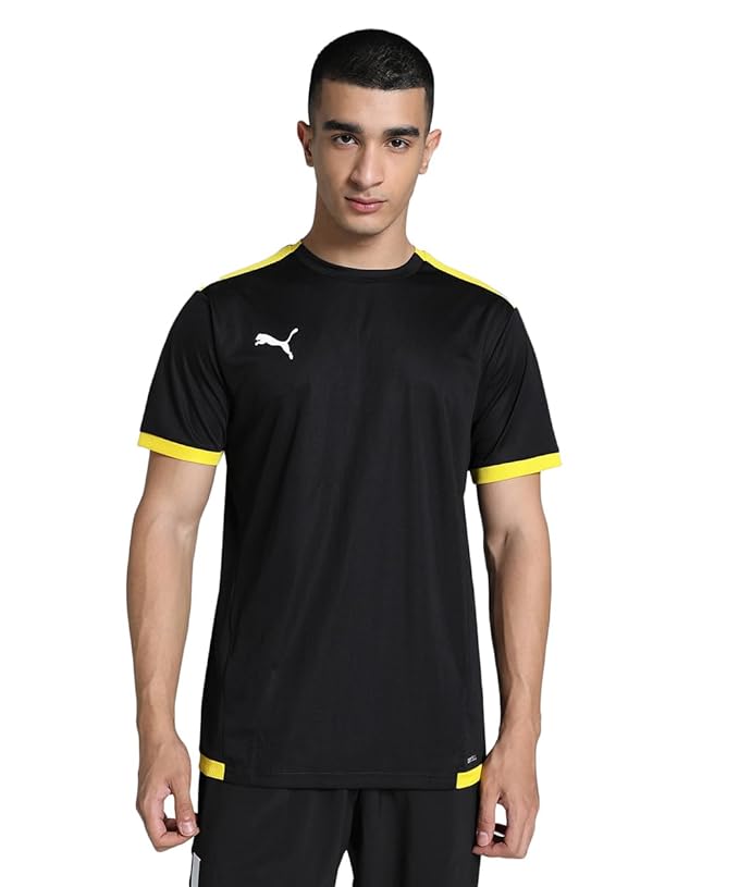 Puma Men's teamLIGA Football Jersey | Lightweight and Sweat Proof Polyester Sports Crew Neck Training T-Shirt for Men | Breathable Athletic T-Shirt for Football & Sports