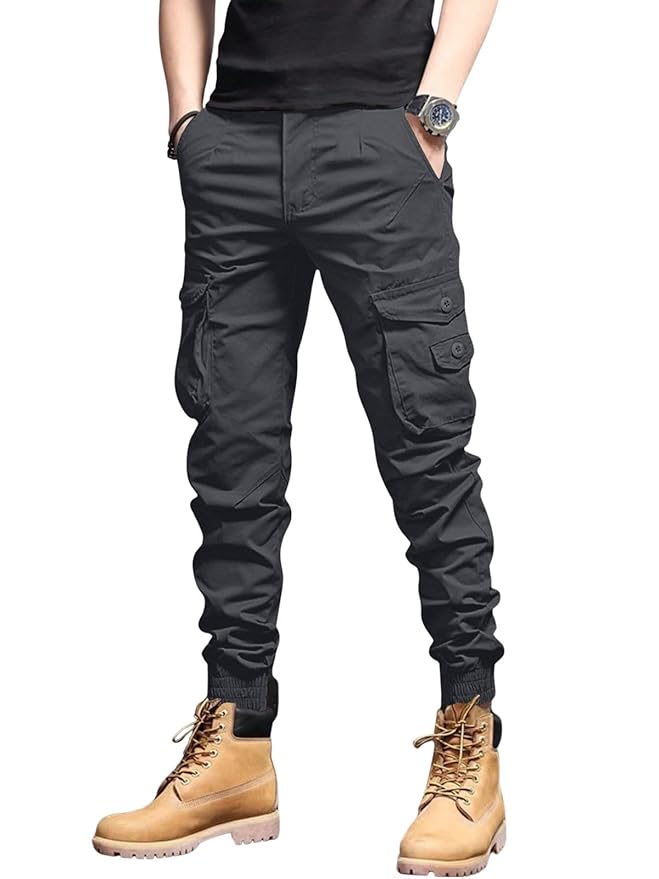 Leriya Fashion Men's Cargo Pants with Pockets | Cotton Joggers for Man | 6 Pocket Jeans Pant | Casual Trousers for Men | Track Pants for Office and Parties | Comfortable Casual Workwear