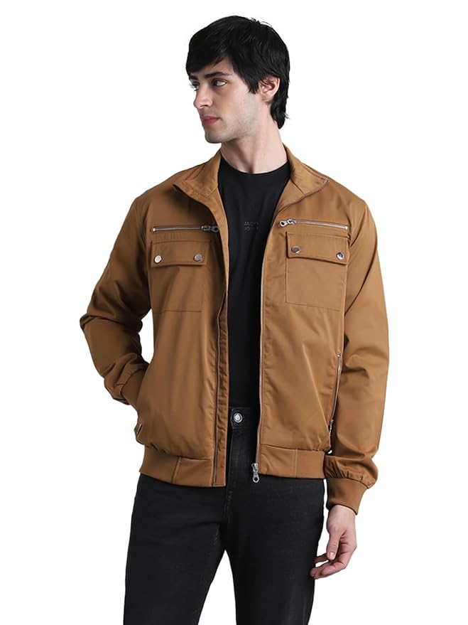 JACK & JONES Men's Polyester Standard Length A-Line Coat