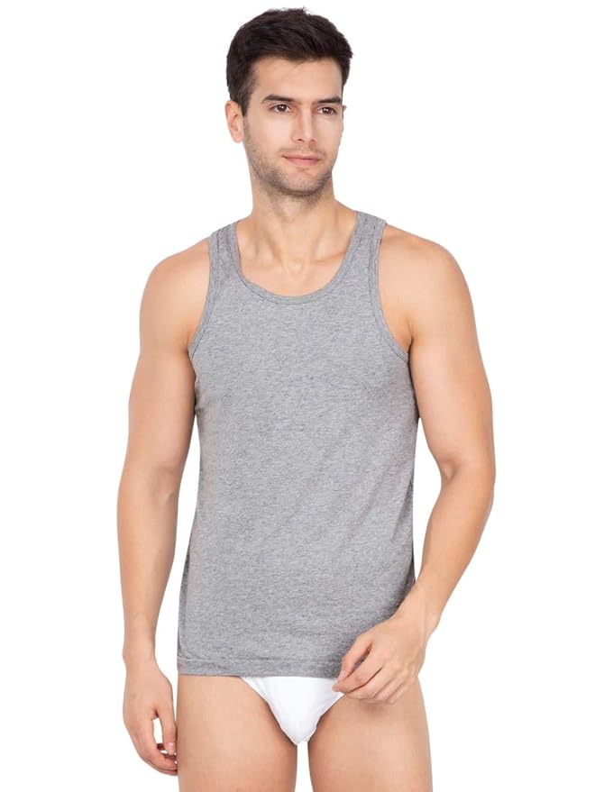 Jockey 8820 Men's Super Combed Cotton Round Neck Sleeveless Vest with Extended Length for Easy Tuck