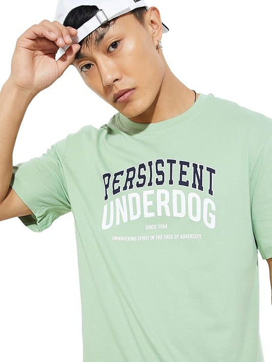 Max Men's Cotton Regular Fit URB_N Typographic Printed T-Shirt