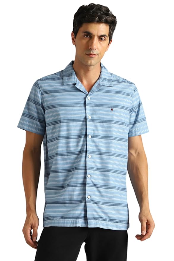 Louis Philippe Men's Striped Slim Fit Shirt