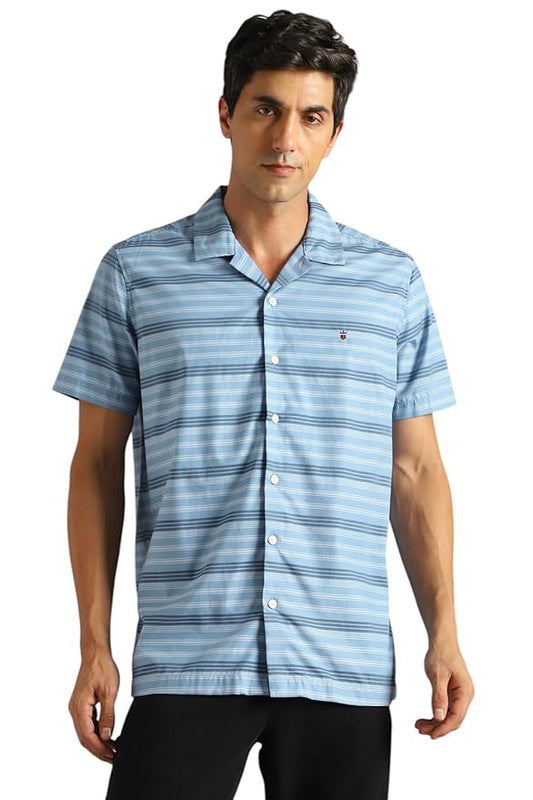 Louis Philippe Men's Striped Slim Fit Shirt