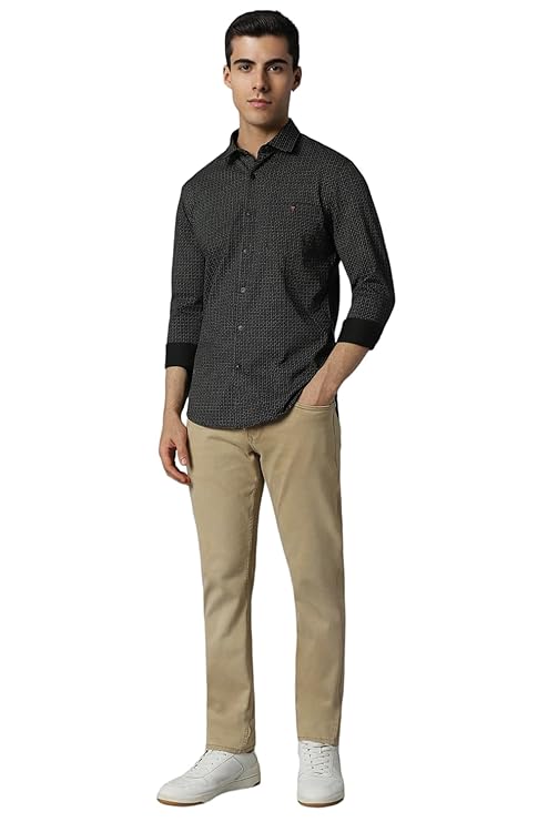 Louis Philippe Men's Cotton Printed Slim Fit Shirt
