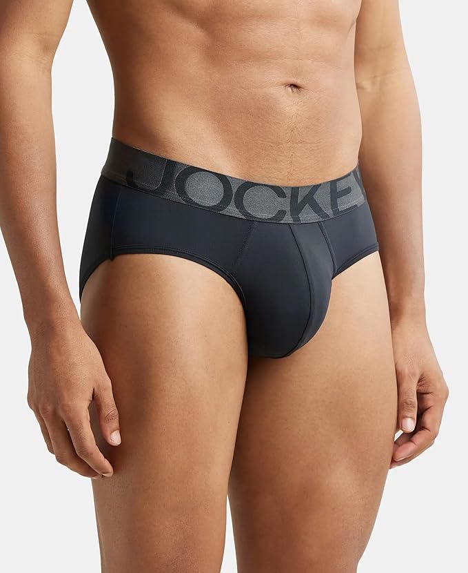 Jockey IC27 Men's Tactel Microfiber Elastane Stretch Solid Brief with Moisture Move Treatment