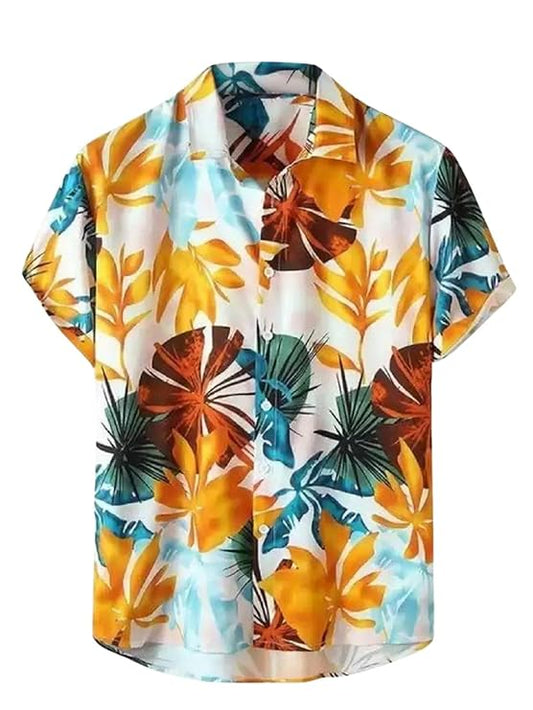 Leriya Fashion Men's Casual Rayon Relaxed Fit Shirt Ð Button Down Summer Shirts for Men | Stylish Printed| Short Sleeve | Trendy