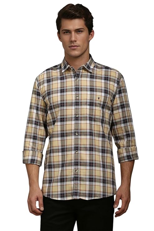 Louis Philippe Men's Checkered Slim Fit Shirt