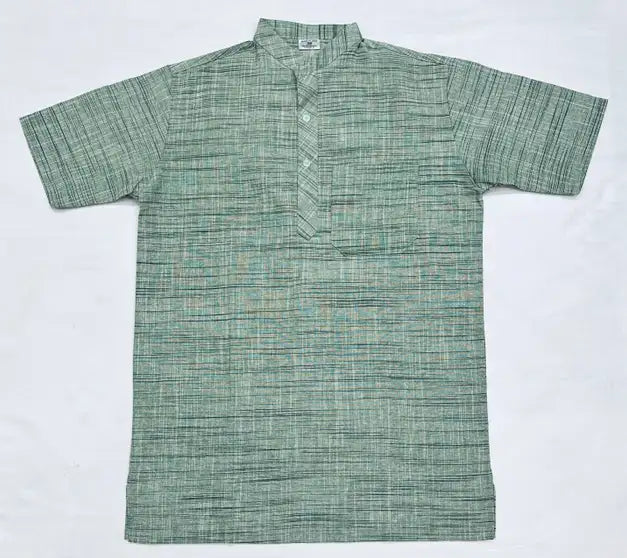 Men Self Design Kurta (Green)