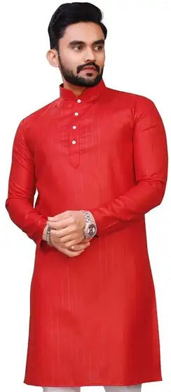 Men Solid Kurta (Red)