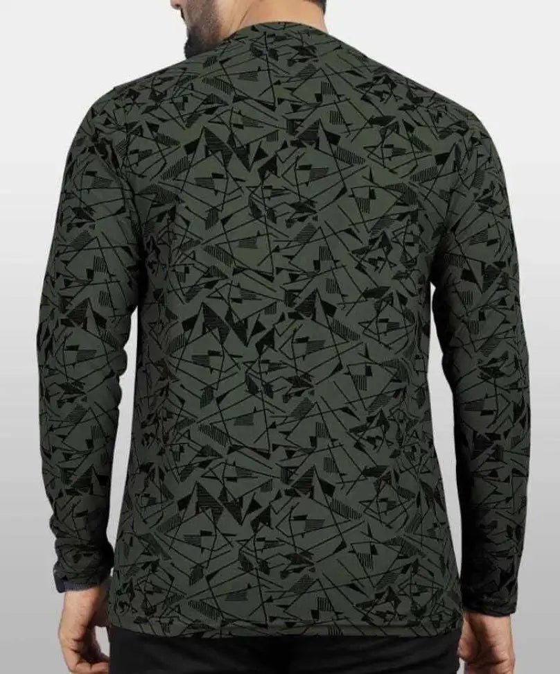 Printed Men Dark Green T-Shirt